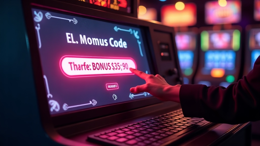 Giocatore che inserisce un codice promozionale in un'interfaccia casino